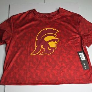 USC Trojan Shirt Sleeve Crop Tee